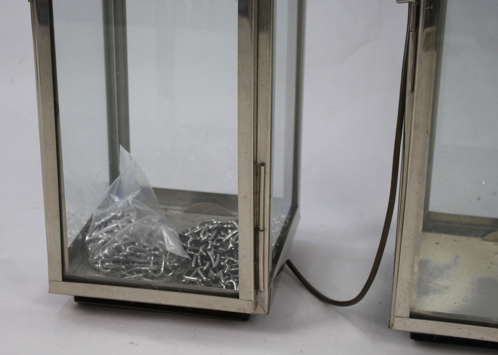 Pair of Large Vintage Chrome Lanterns - 3