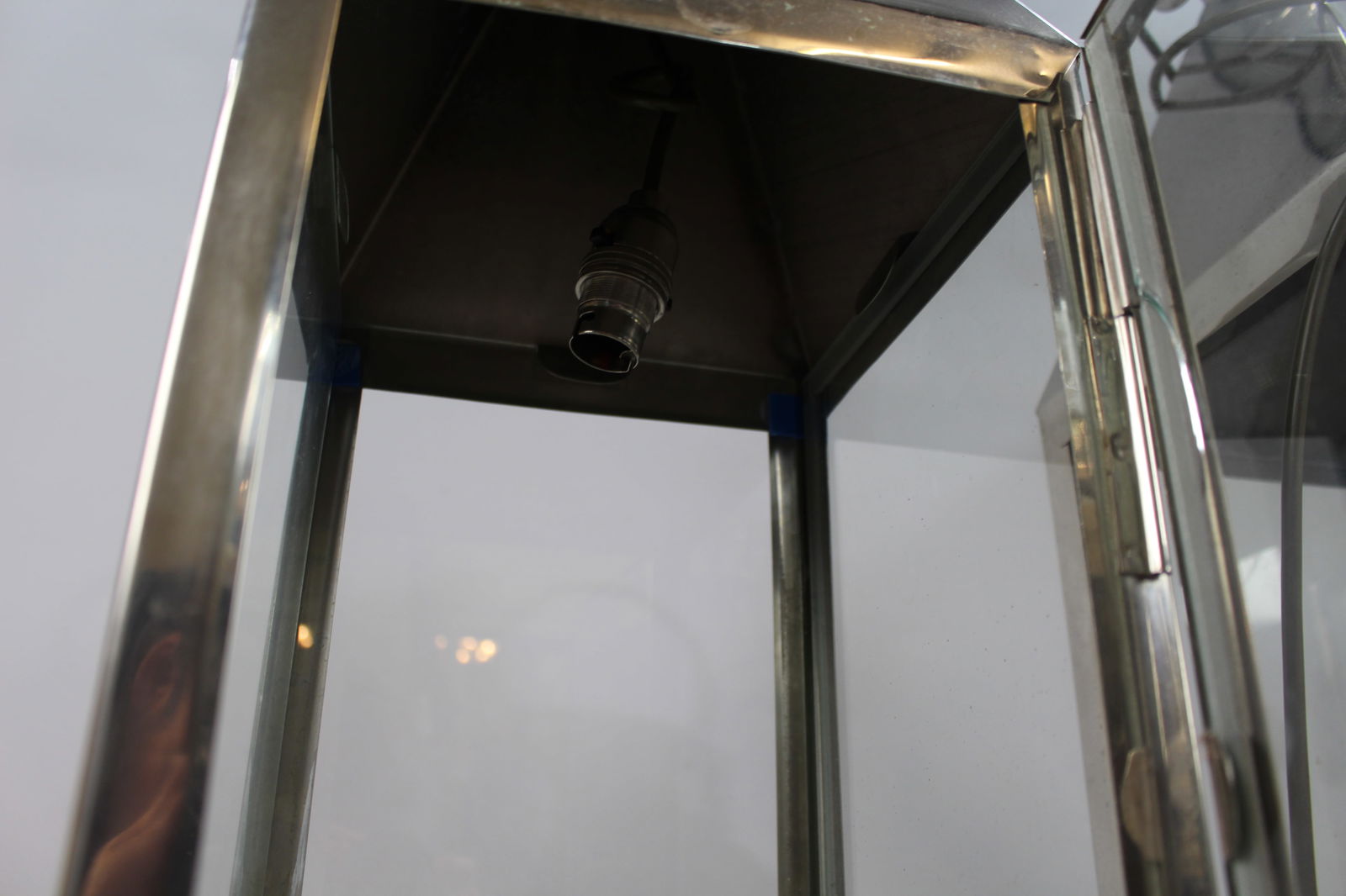 Pair of Large Vintage Chrome Lanterns - 6