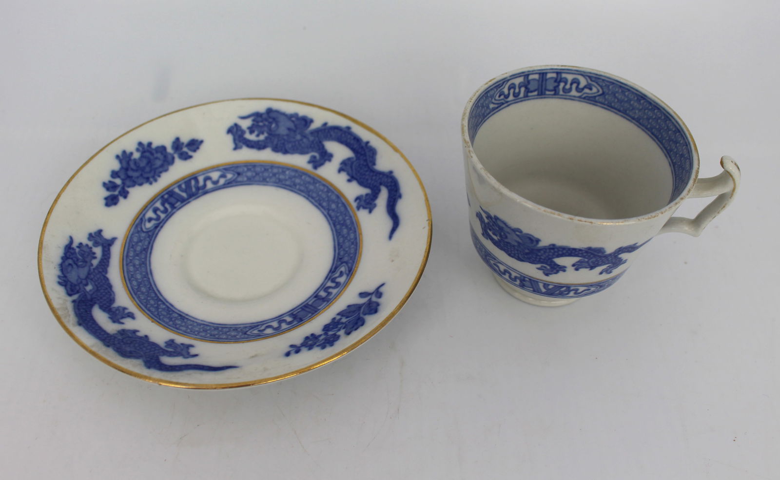 Cauldon Blue Dragon Tea Cup and Saucer - 3