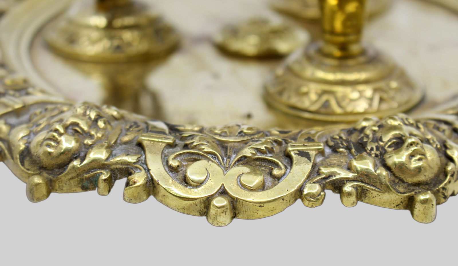 19th c. English Brass Inkwell & Writing Desk Set c.1880 - 13