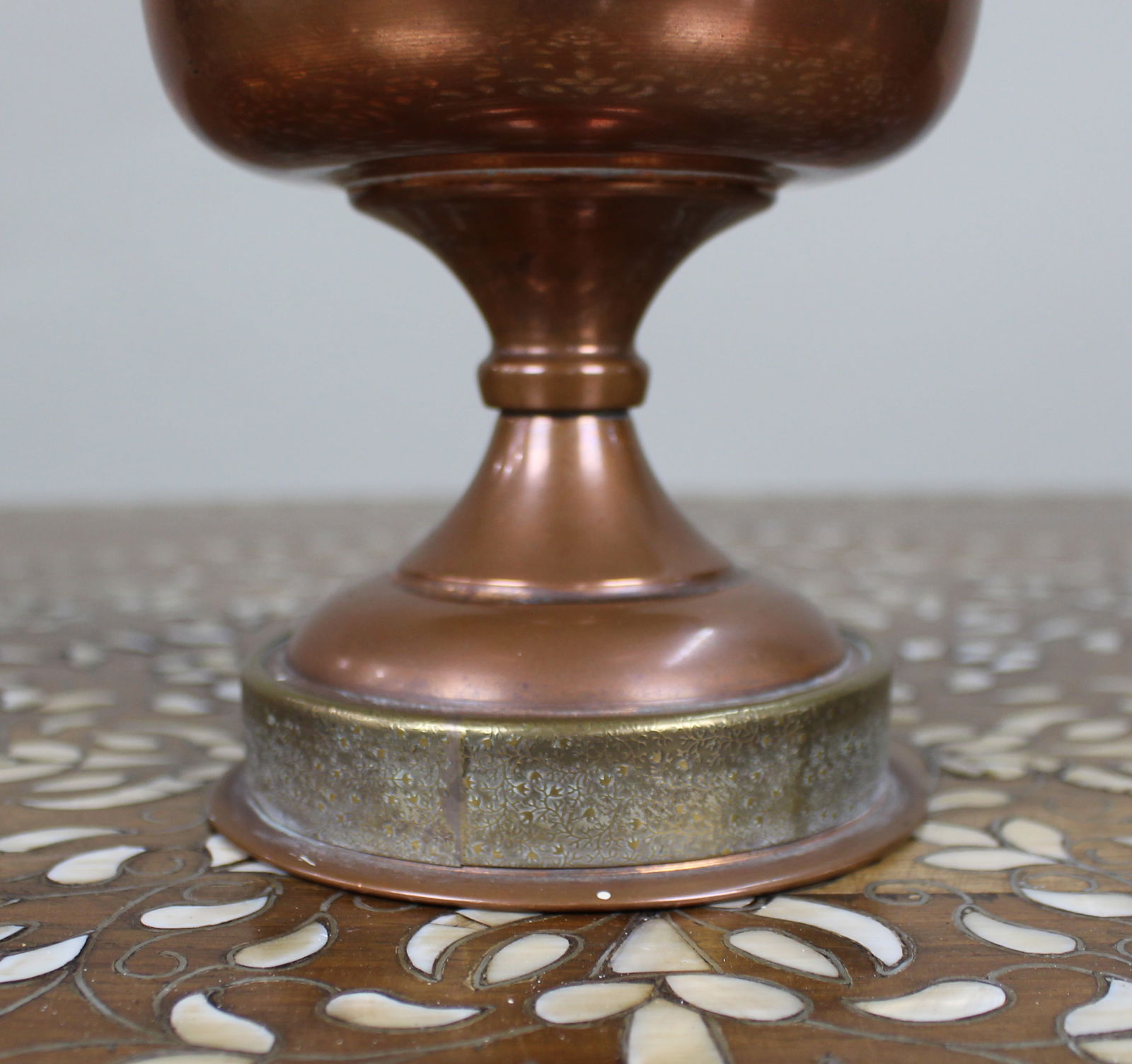 Antique Copper & Brass Oil Lamp - 3