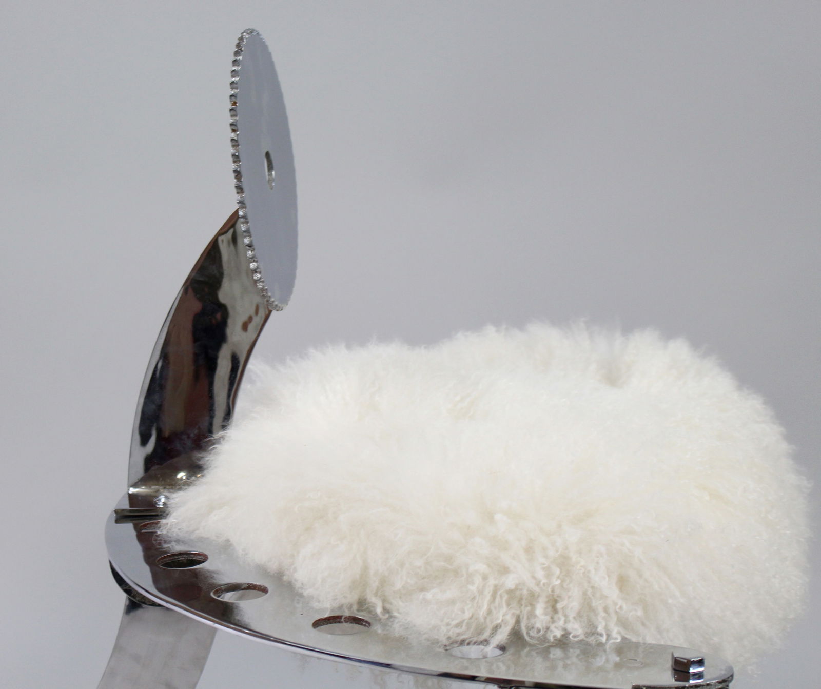 Designer Chromed Antique Shoemakers Chair - 4