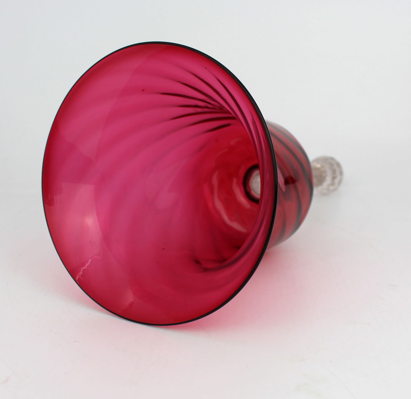 Victorian Cranberry Glass Smoke Bell - 4