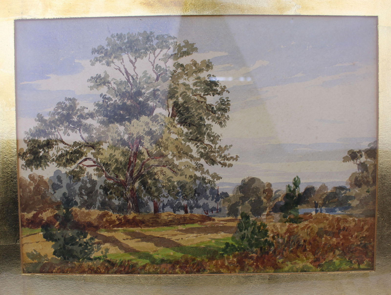 Edwardian Watercolour Landscape in Gilt Mount and Ebonised Frame - 2