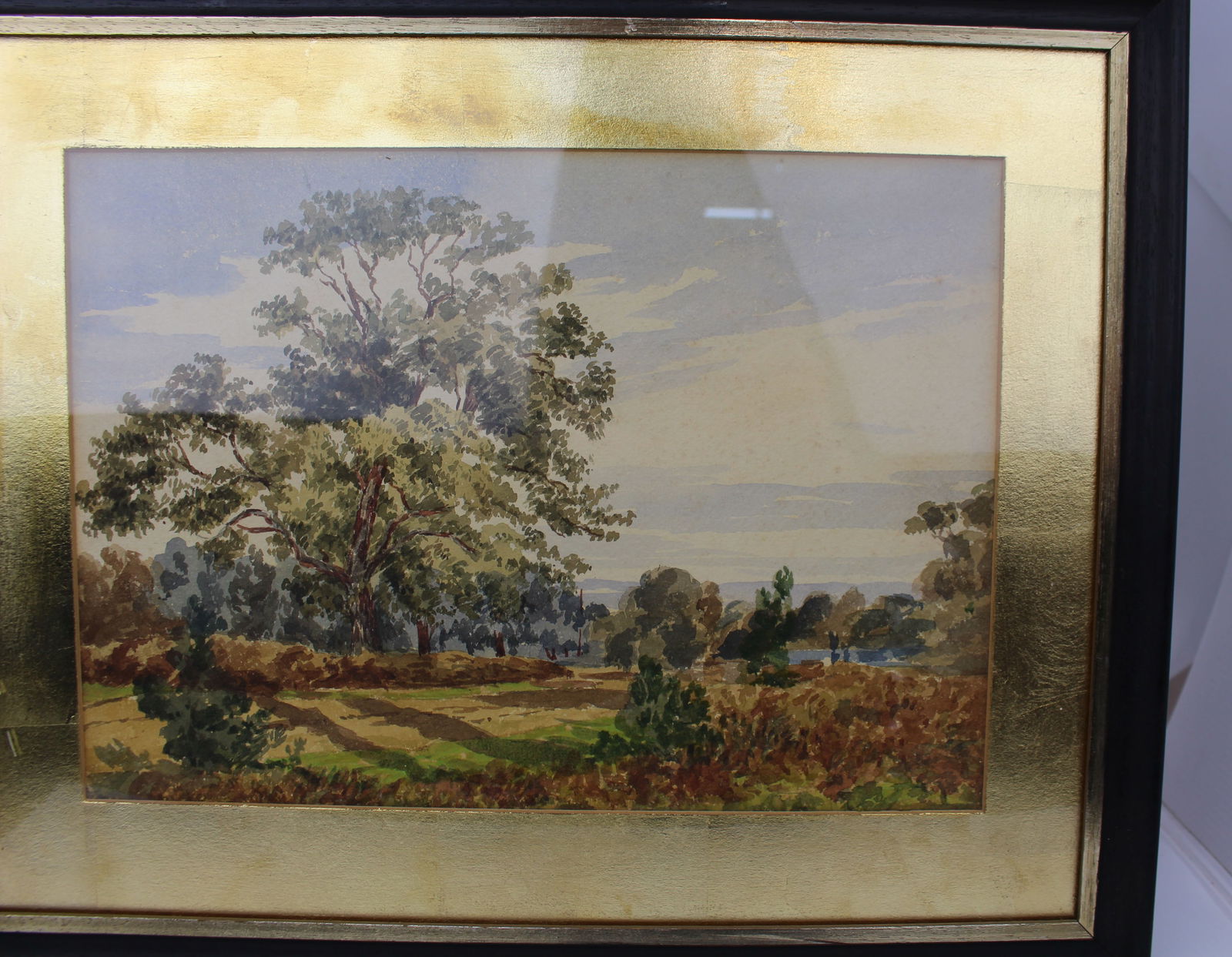 Edwardian Watercolour Landscape in Gilt Mount and Ebonised Frame - 4