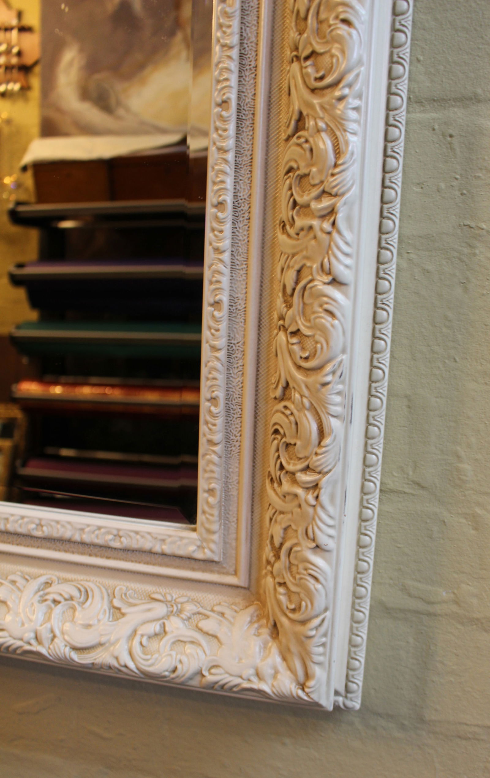 Decorative French Cream Bevelled Mirror 80 x 110 cm - 2