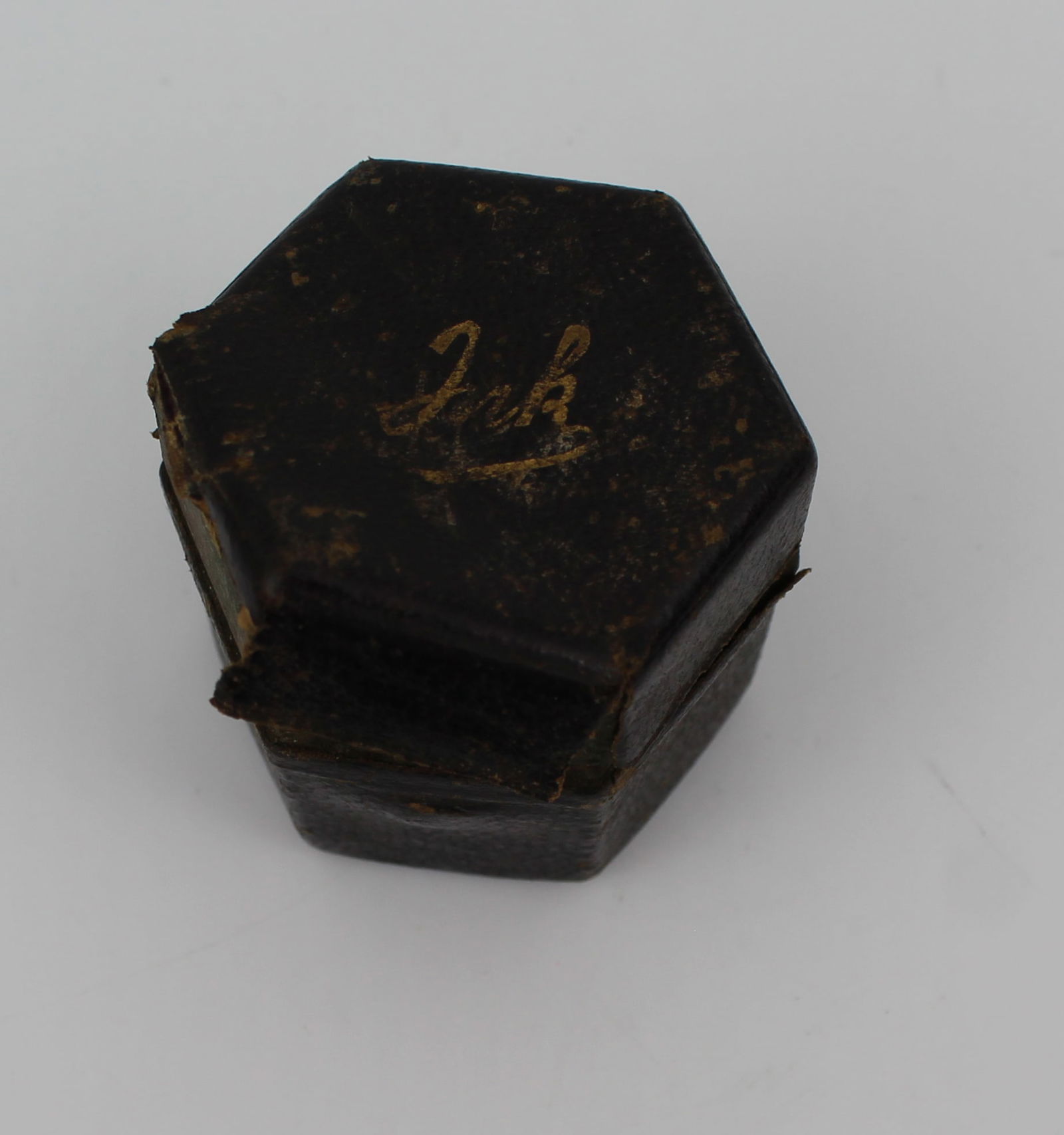 Antique Travelling Patent Inkwell – Hexagonal Leather-Covered Case c.1890 - 2