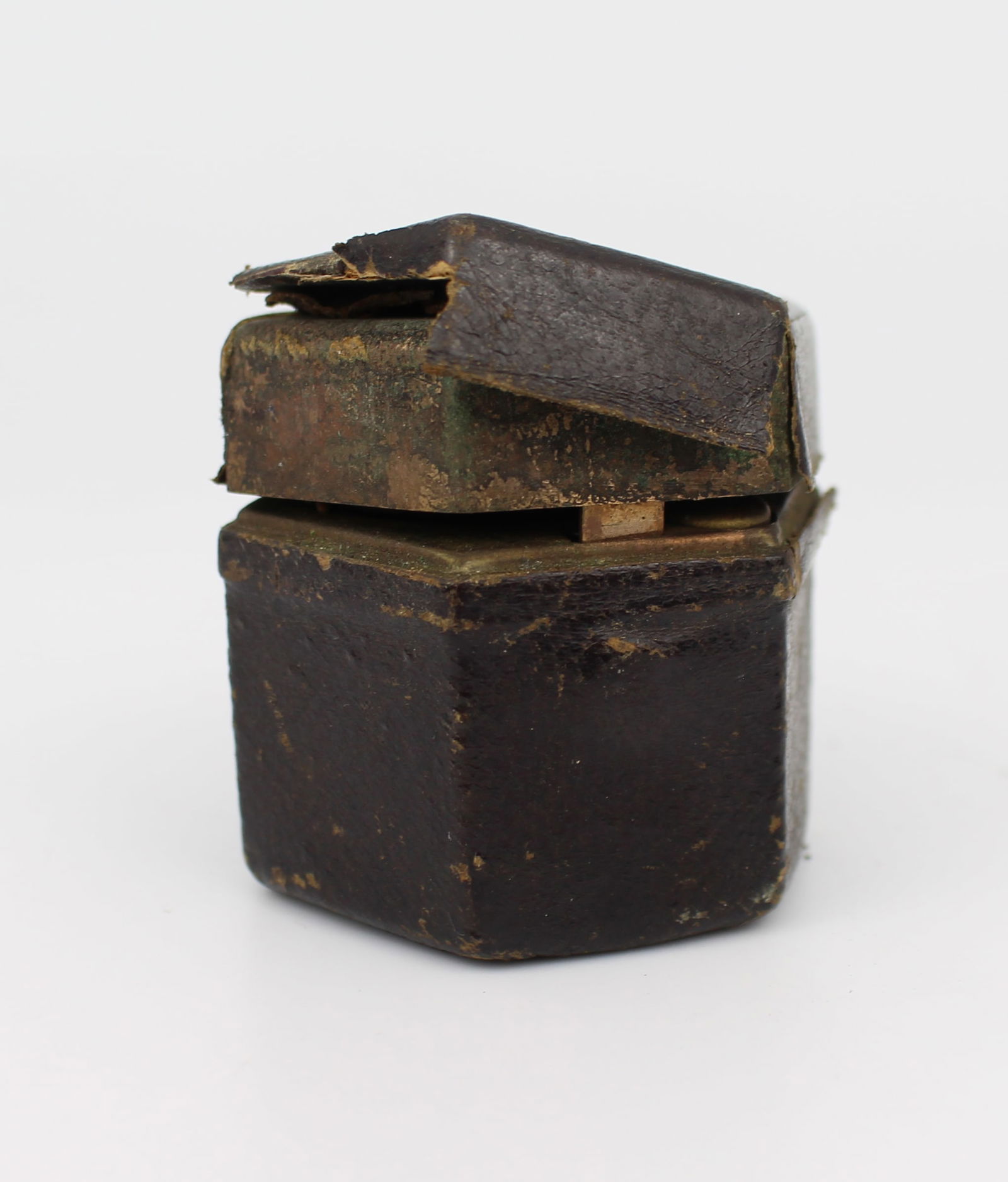 Antique Travelling Patent Inkwell – Hexagonal Leather-Covered Case c.1890 - 3