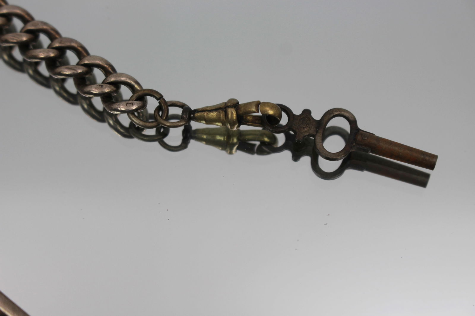 Victorian Sterling Silver Albert Watch Chain - 4