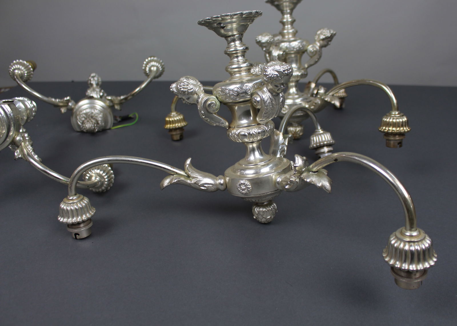 Vintage Silvered Cherub Chandeliers & Wall Lights - 5