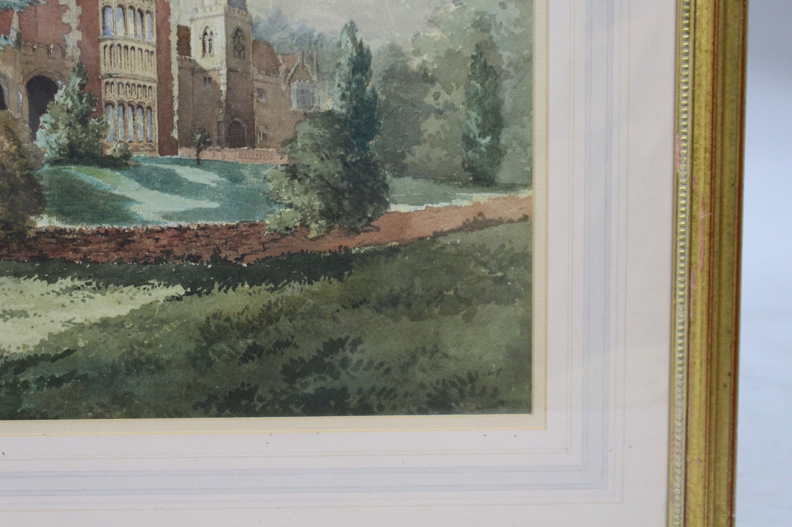 Early 20th c. Watercolour of English Stately Home - 3