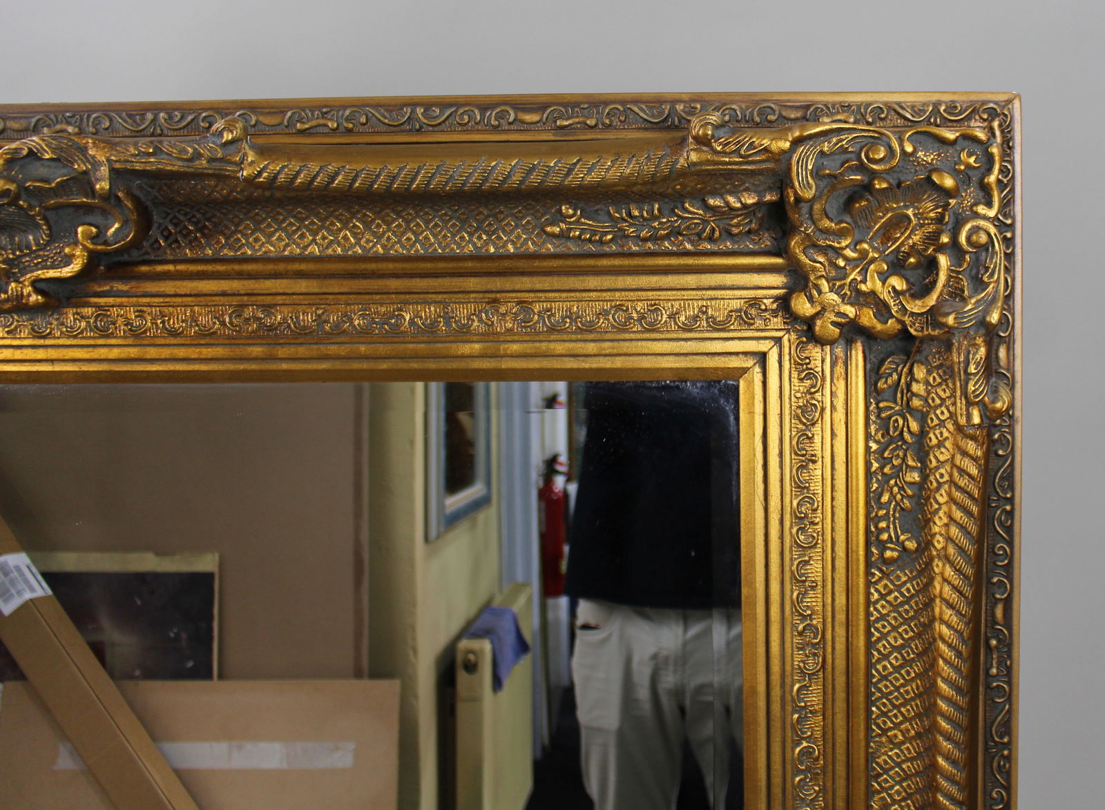 Large Ornate Gilt Bevelled Mirror 4 x 5 ft - 3