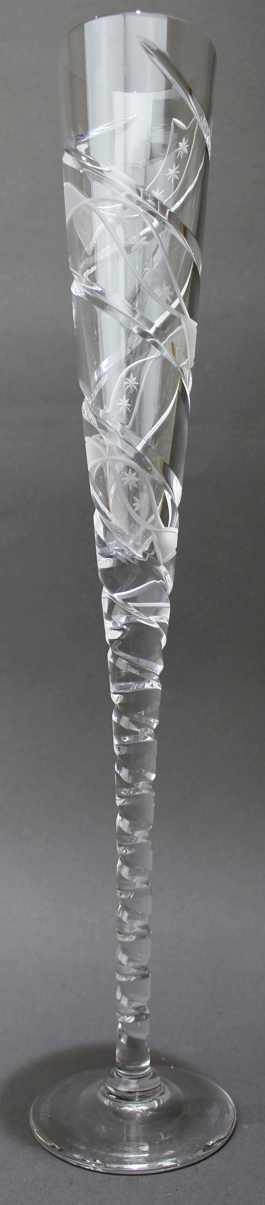 Set of 6 Fine Very Large Crystal Toasting Flutes - 4