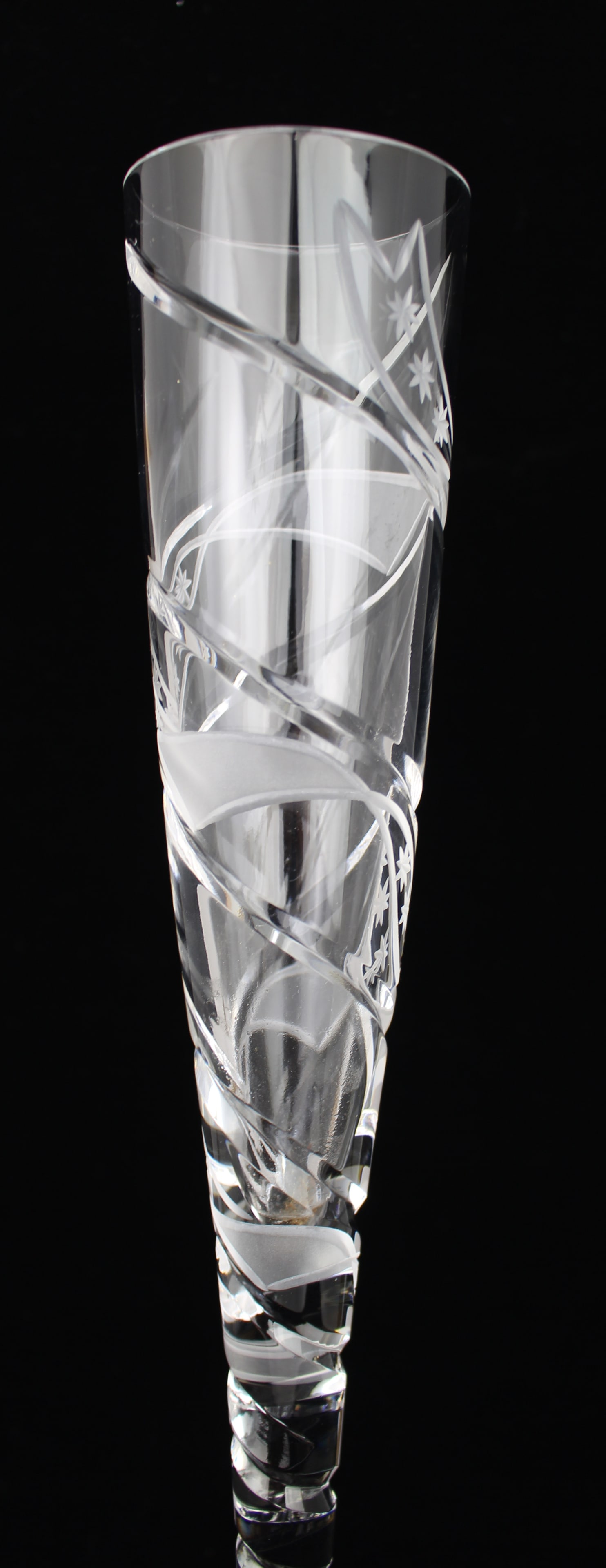 Set of 6 Fine Very Large Crystal Toasting Flutes - 6