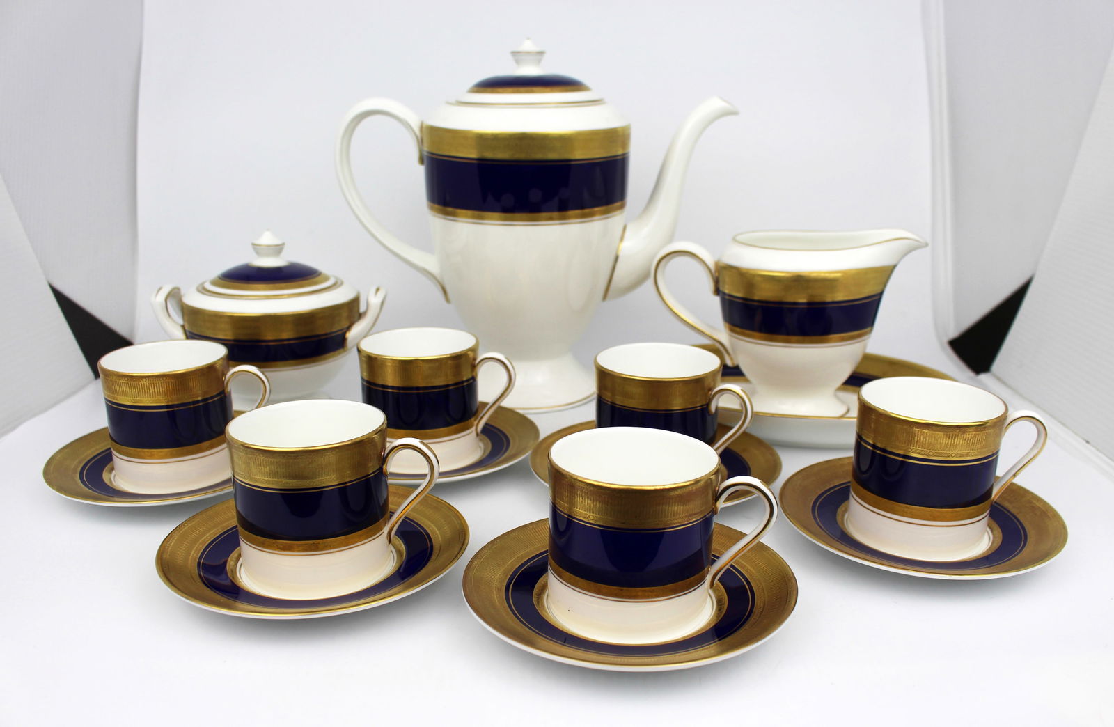 Royal Worcester Malvern Blue Coffee Service - 2