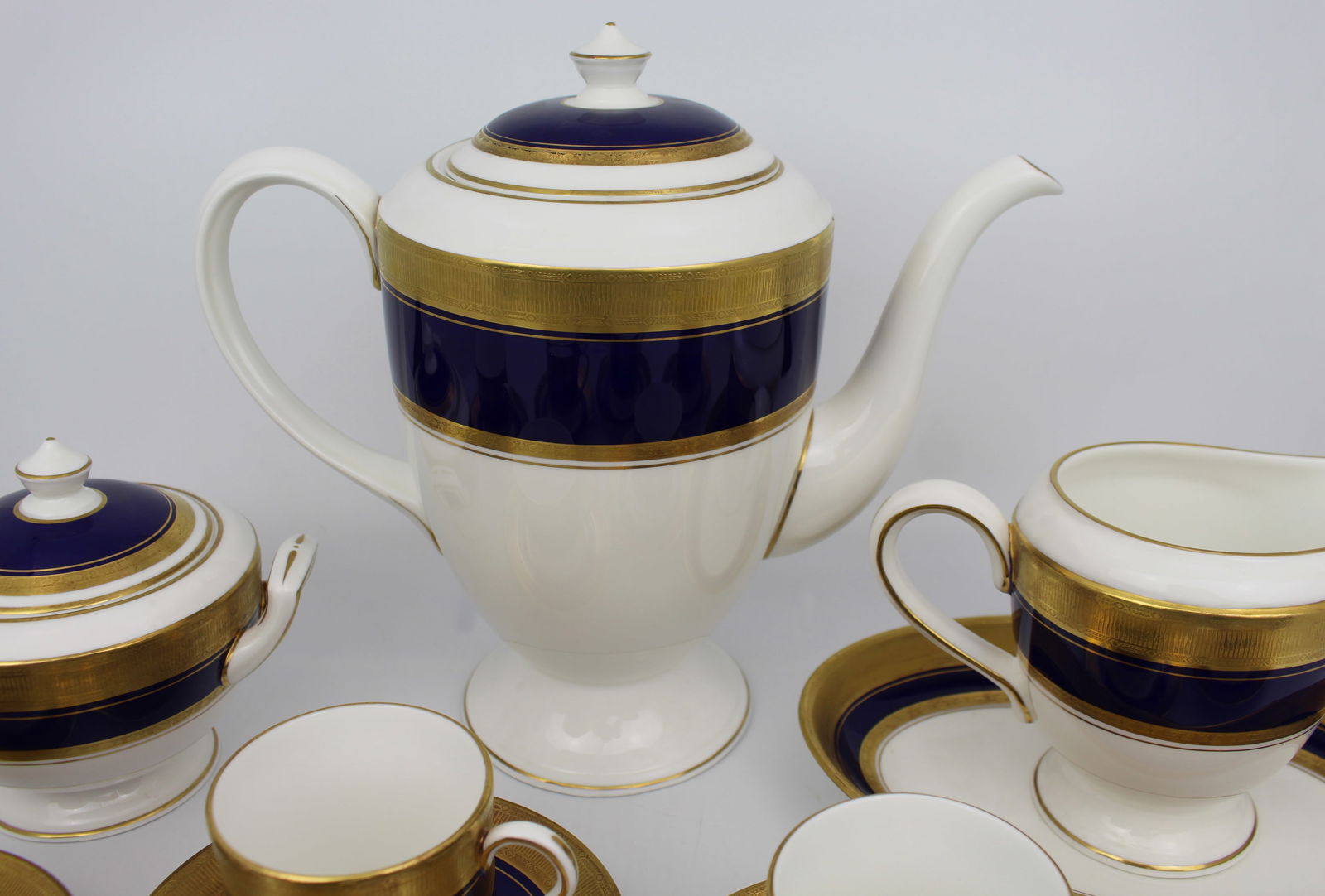 Royal Worcester Malvern Blue Coffee Service - 4