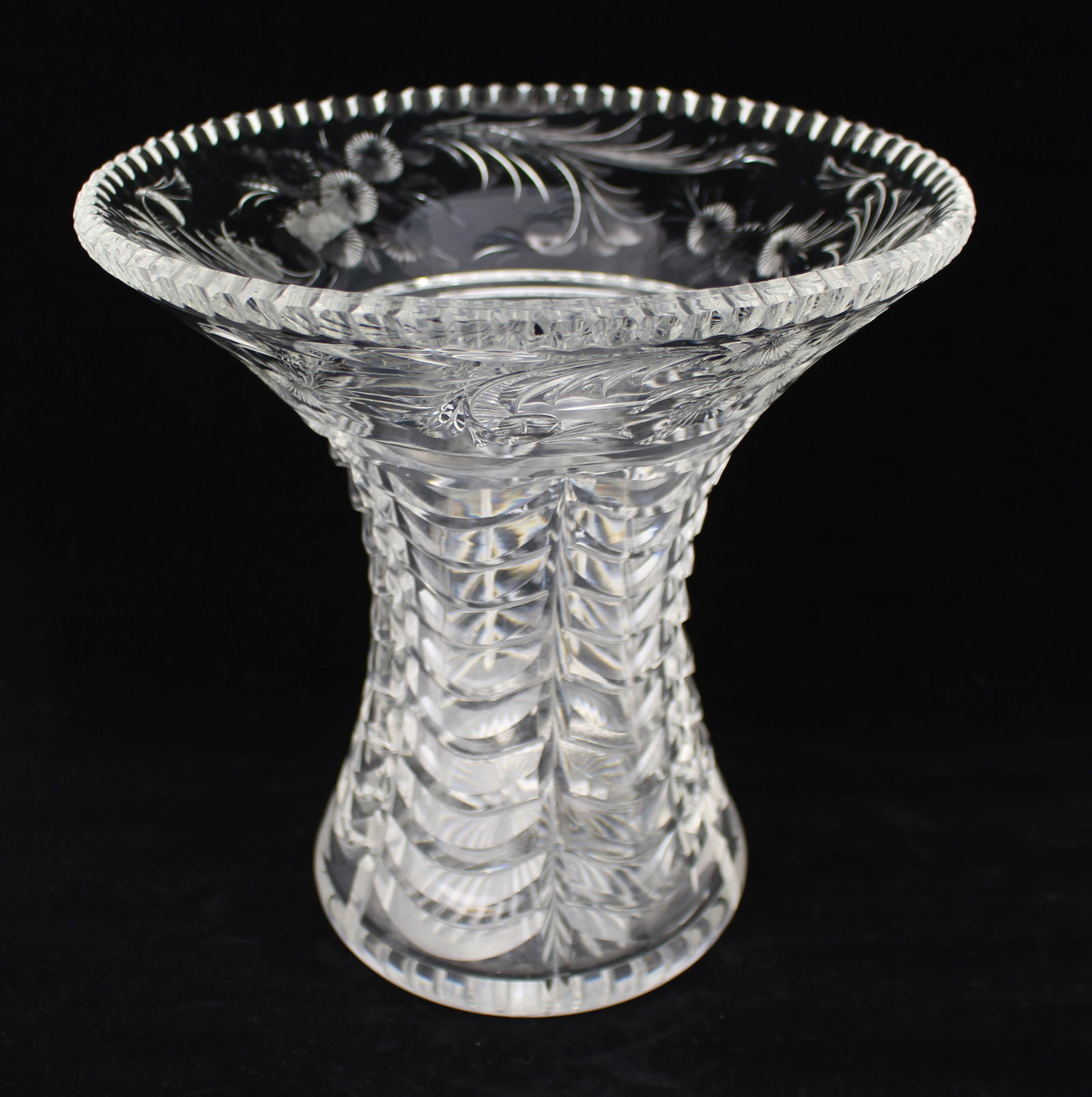 Mid-20th Century English Cut Crystal Splayed Vase - 2