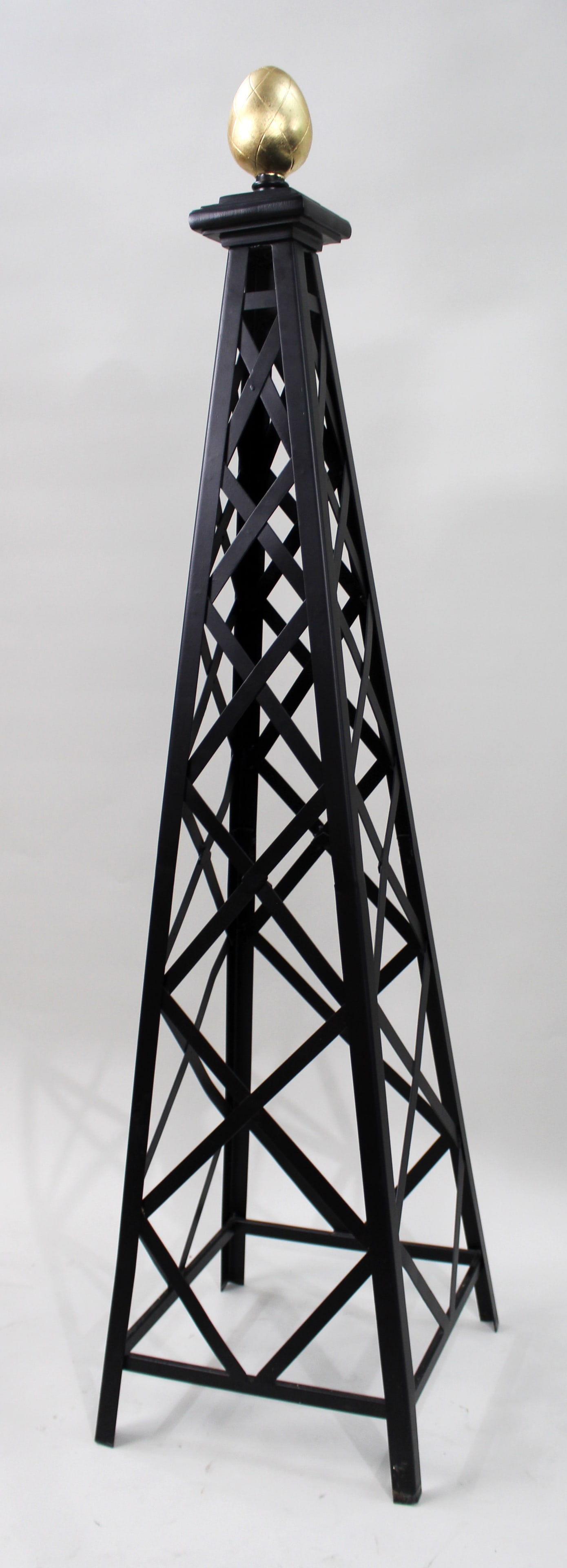 Pair of 5ft Black & Gold Metal Architectural Obelisks - 2