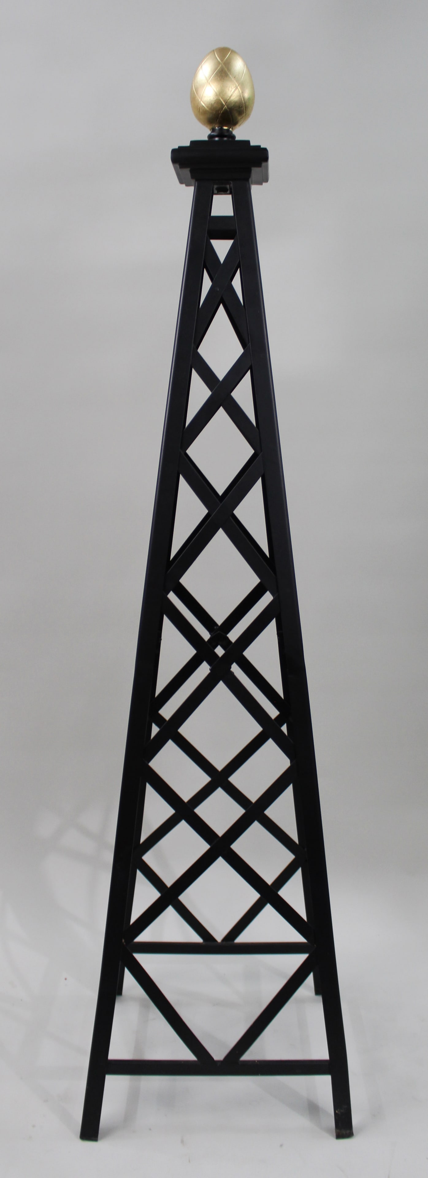 Pair of 5ft Black & Gold Metal Architectural Obelisks - 5