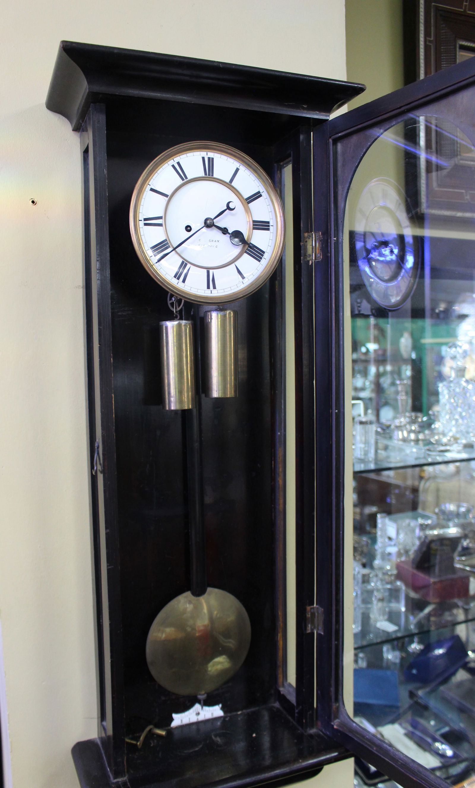 Late 19th c. Ebonized Vienna Wall Clock - 5