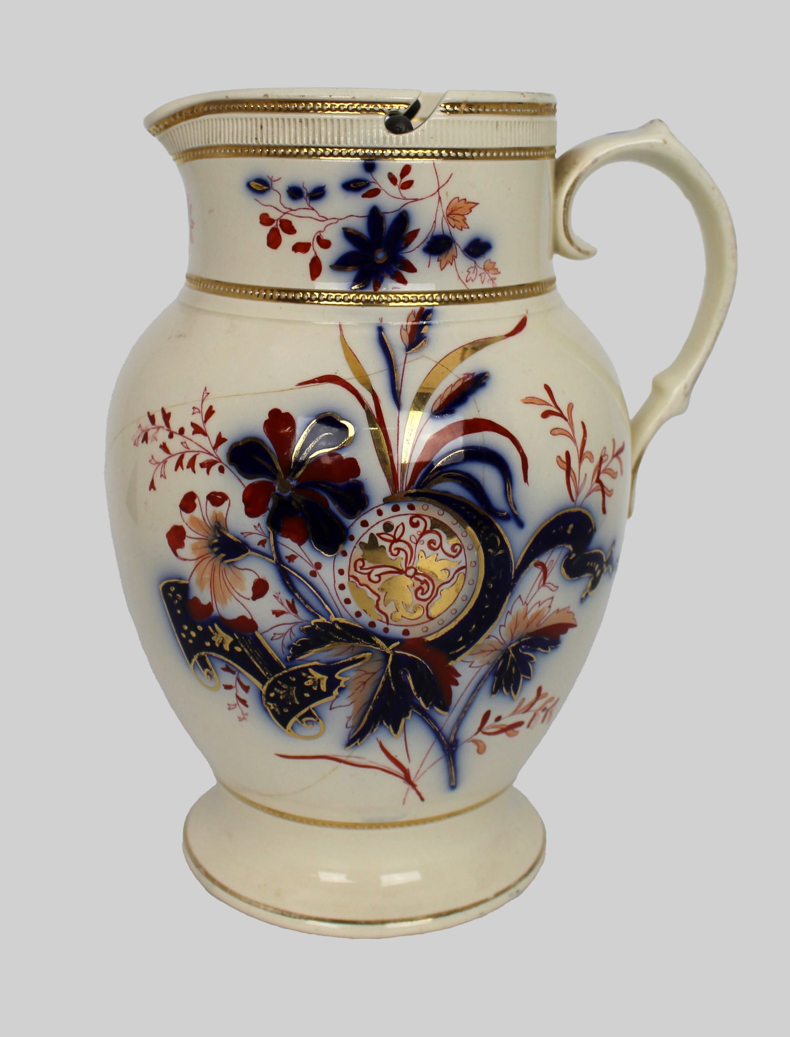 Victorian E. M. & Co. Jug with Pewter Lid - 3