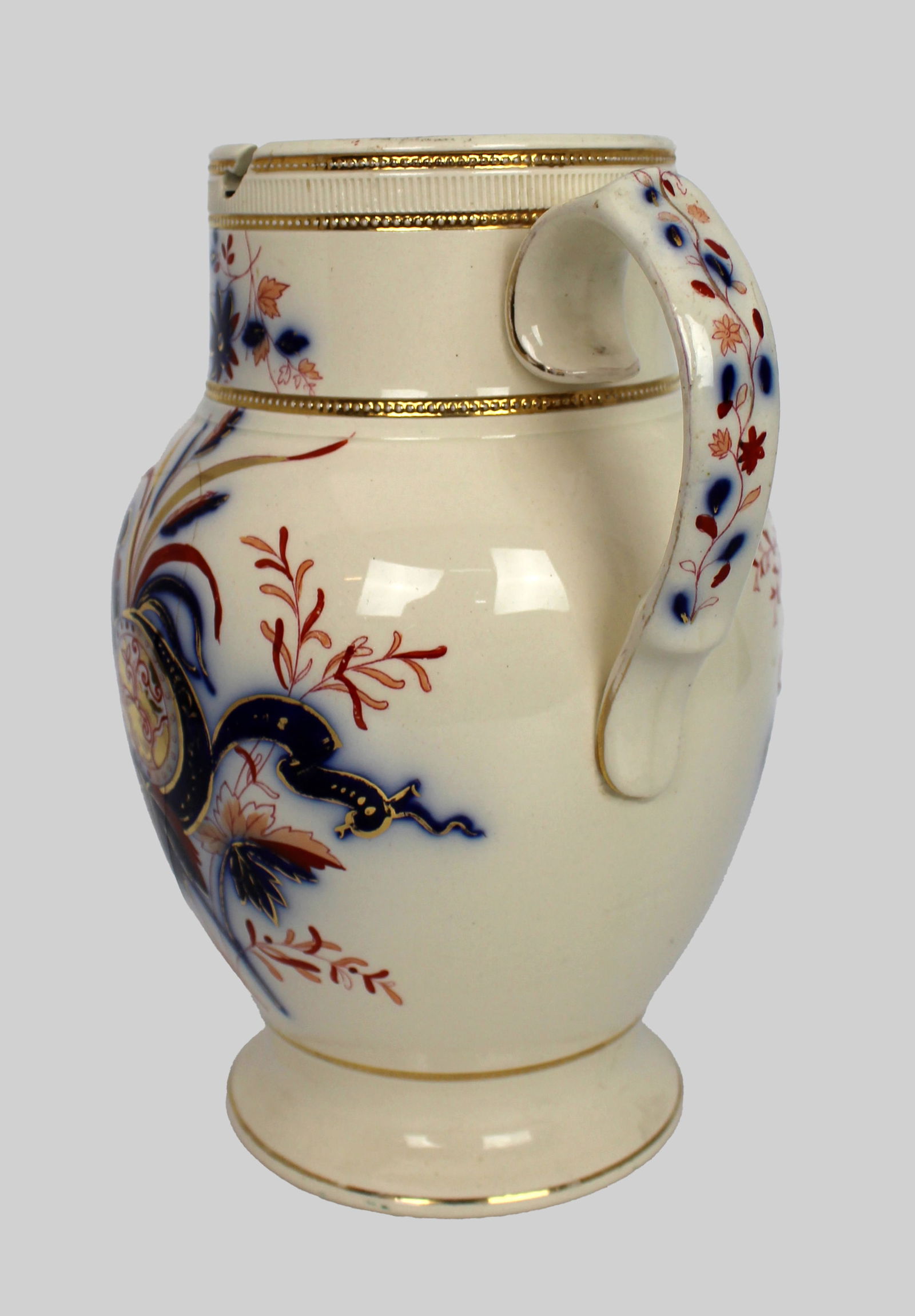 Victorian E. M. & Co. Jug with Pewter Lid - 4