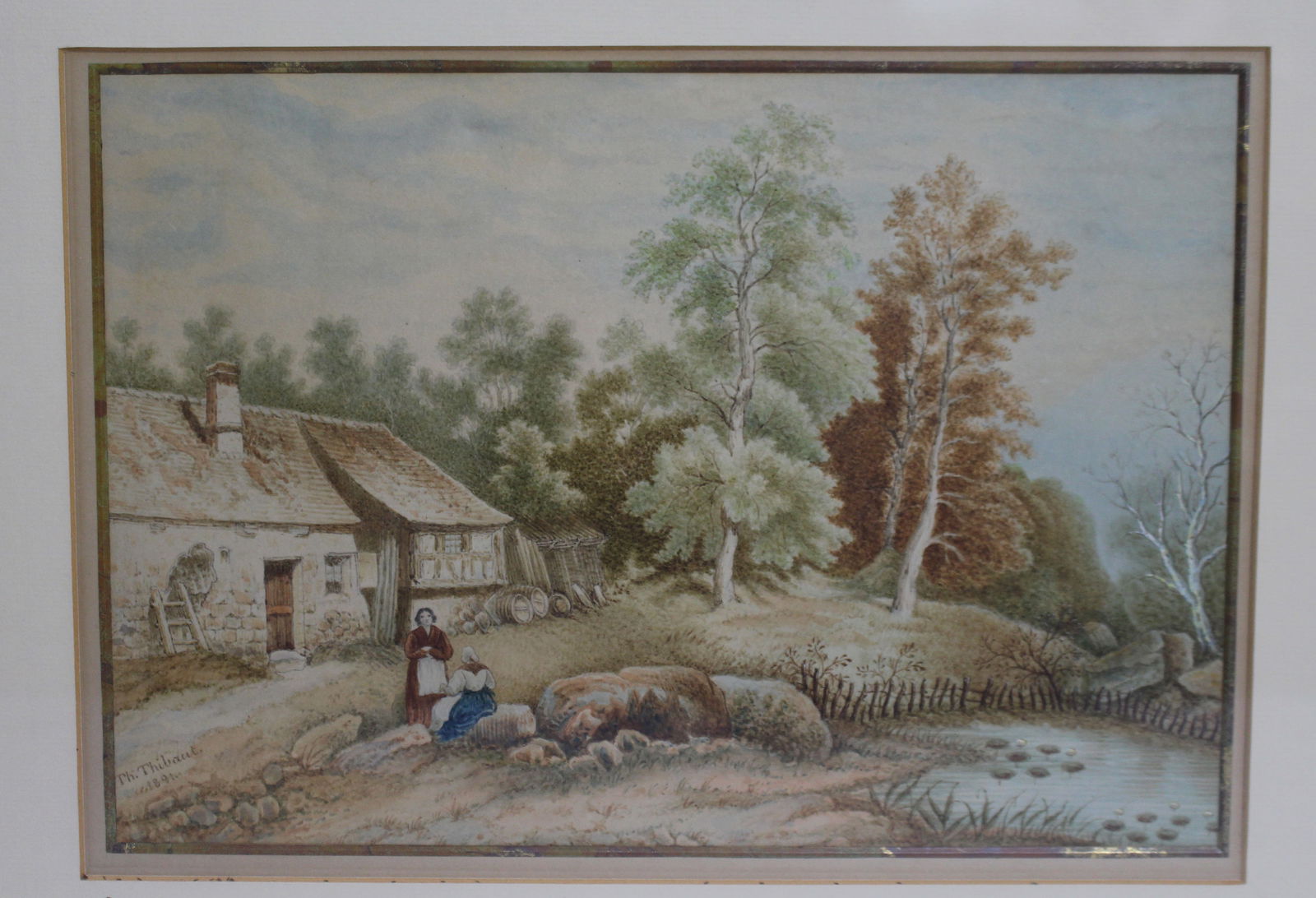 Pair of 19th c. Watercolours by Th.Thibault 1891 - 8