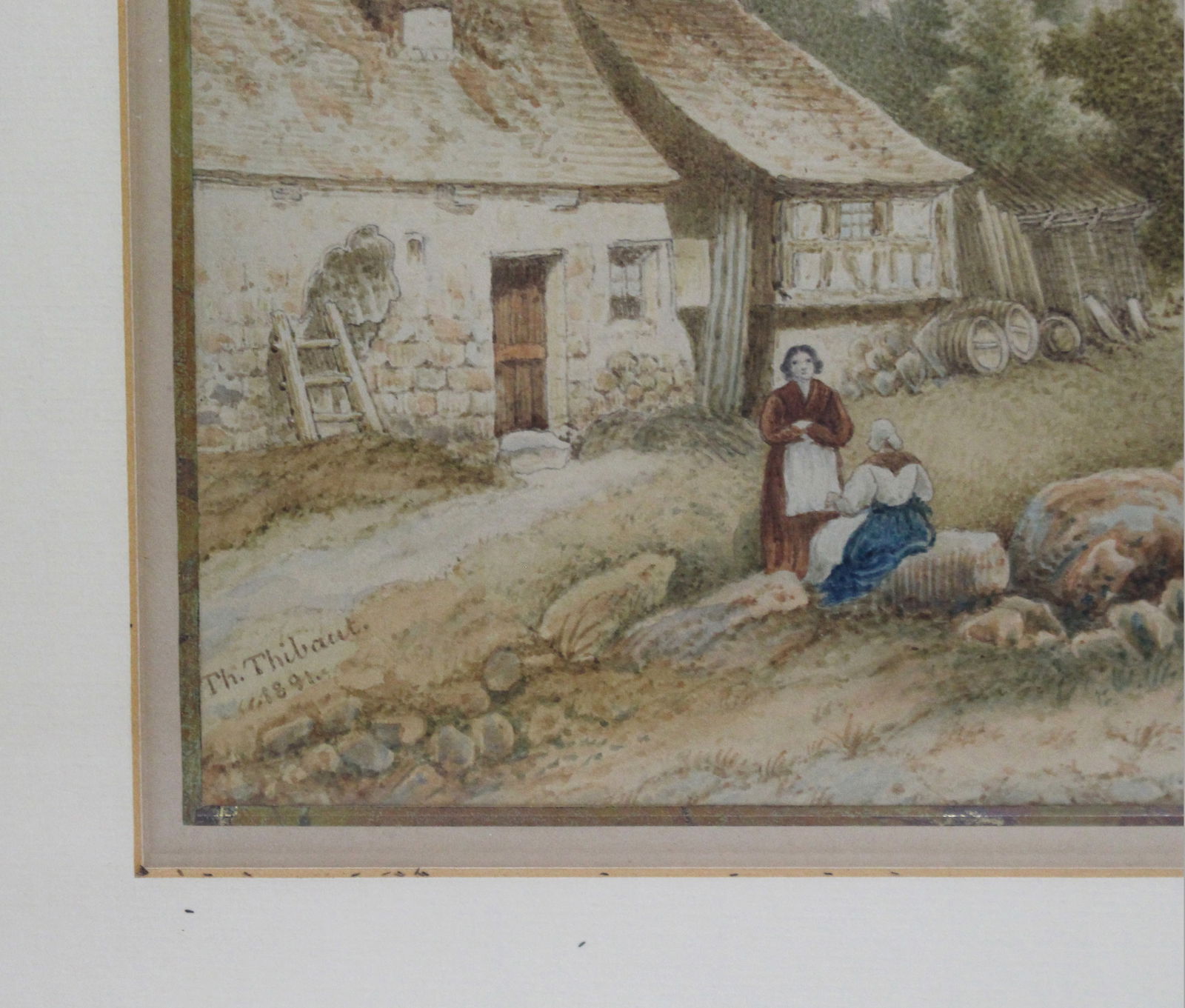 Pair of 19th c. Watercolours by Th.Thibault 1891 - 9