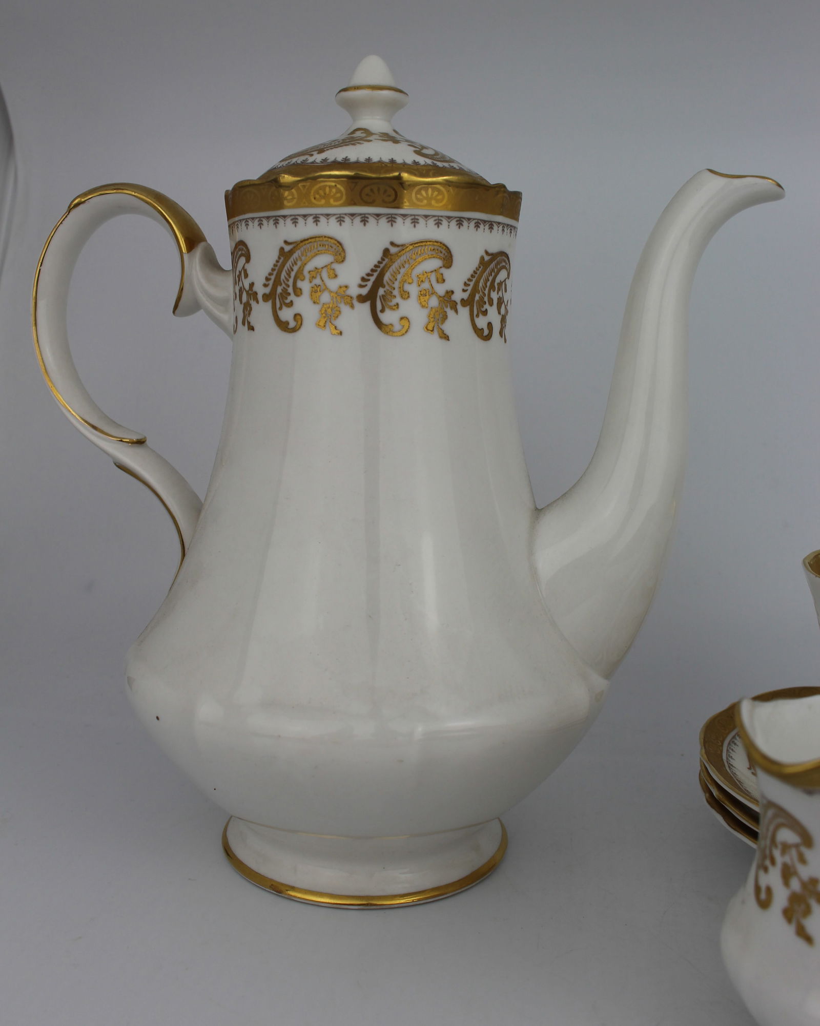 Royal Tuscan White & Gold Tea Pot & Other Service Pieces - 2
