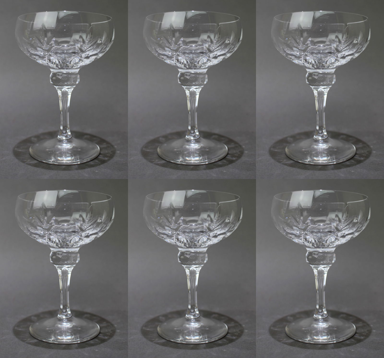Set of 6 Elegant Vintage Crystal Champagne Saucers (1 of 2)