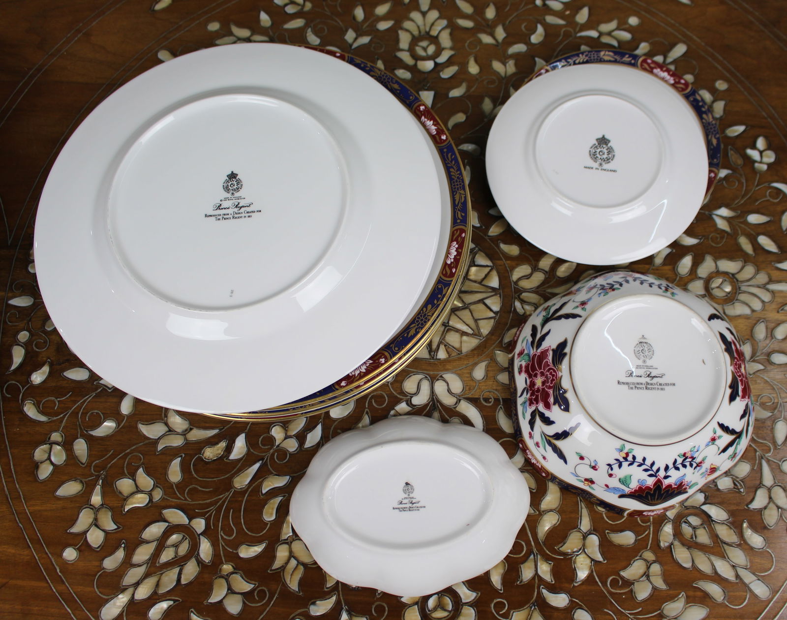 Collection of 8 Pieces of Royal Worcester Prince Regent - 3