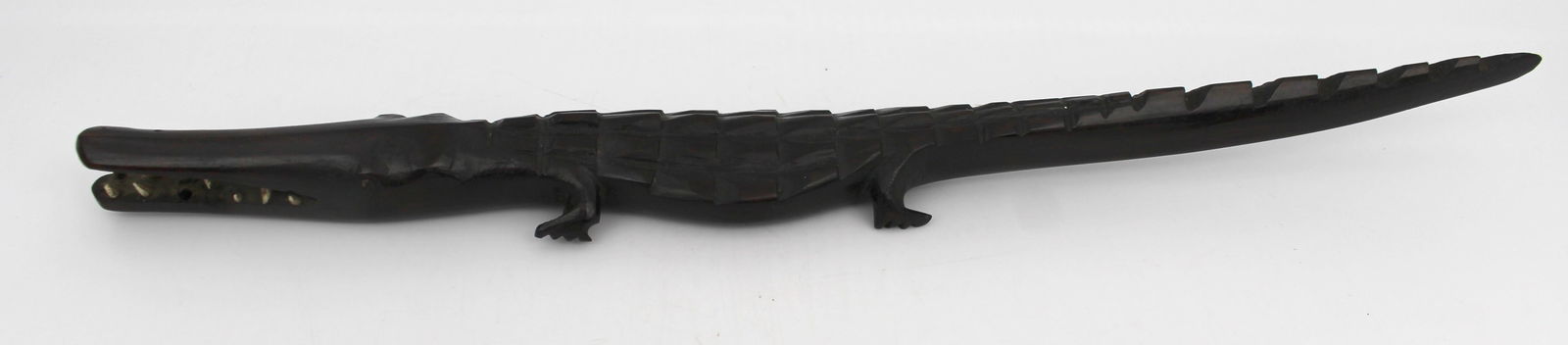 Antique African Hardwood Sculpture of Crocodile - 2