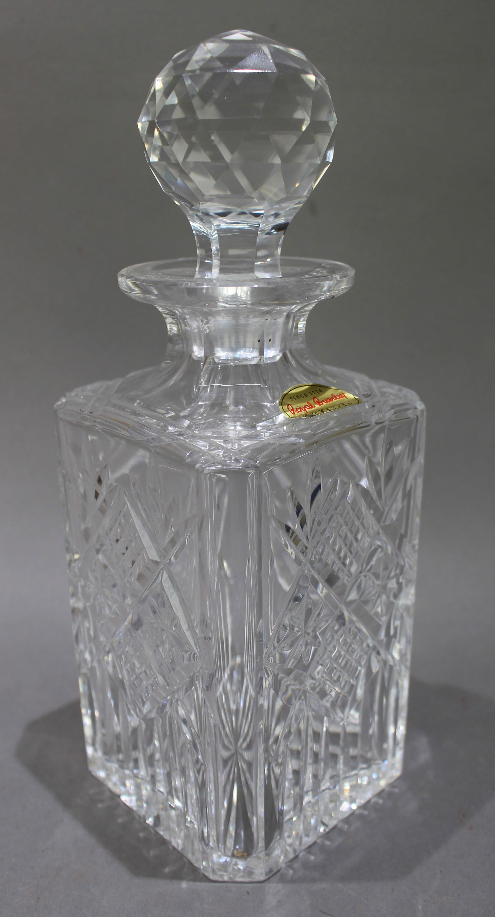 Vintage Royal Brierley Crystal Square Shaped Spirit Decanter - 2