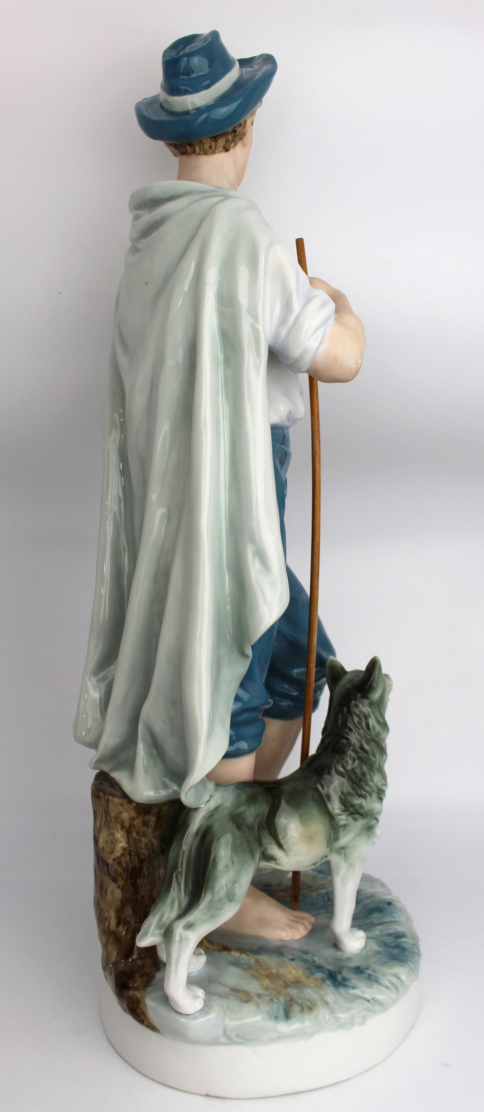 Large Royal Dux Porcelain Shepherd Figure, 20th Century - 8