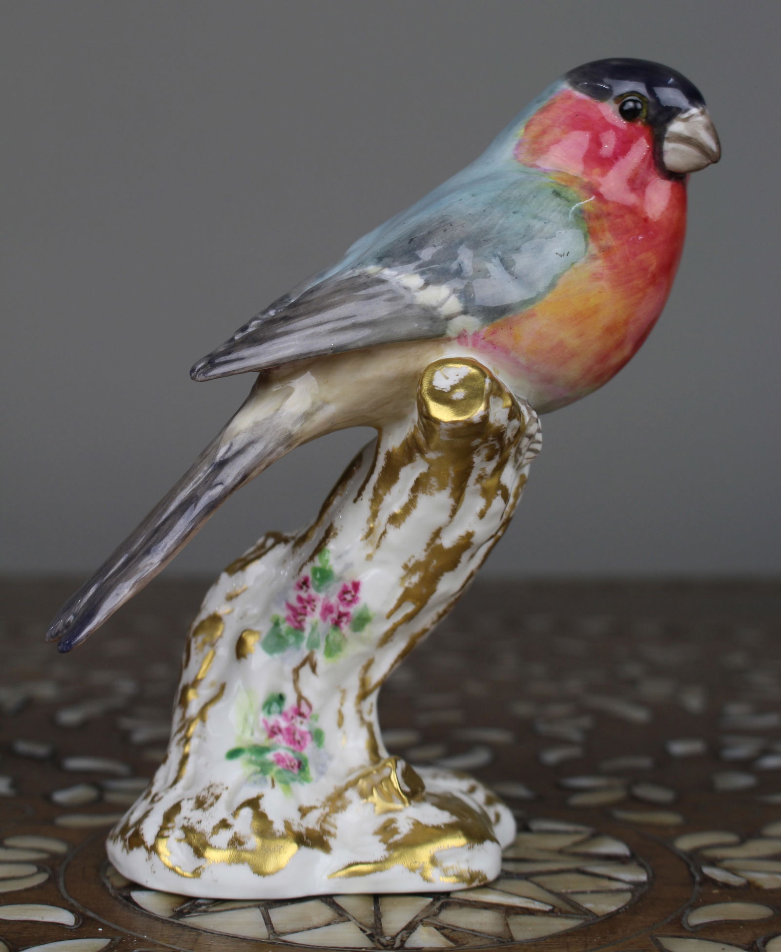 Royal Worcester Bullfinch 2662 Birds on Stumps - 3