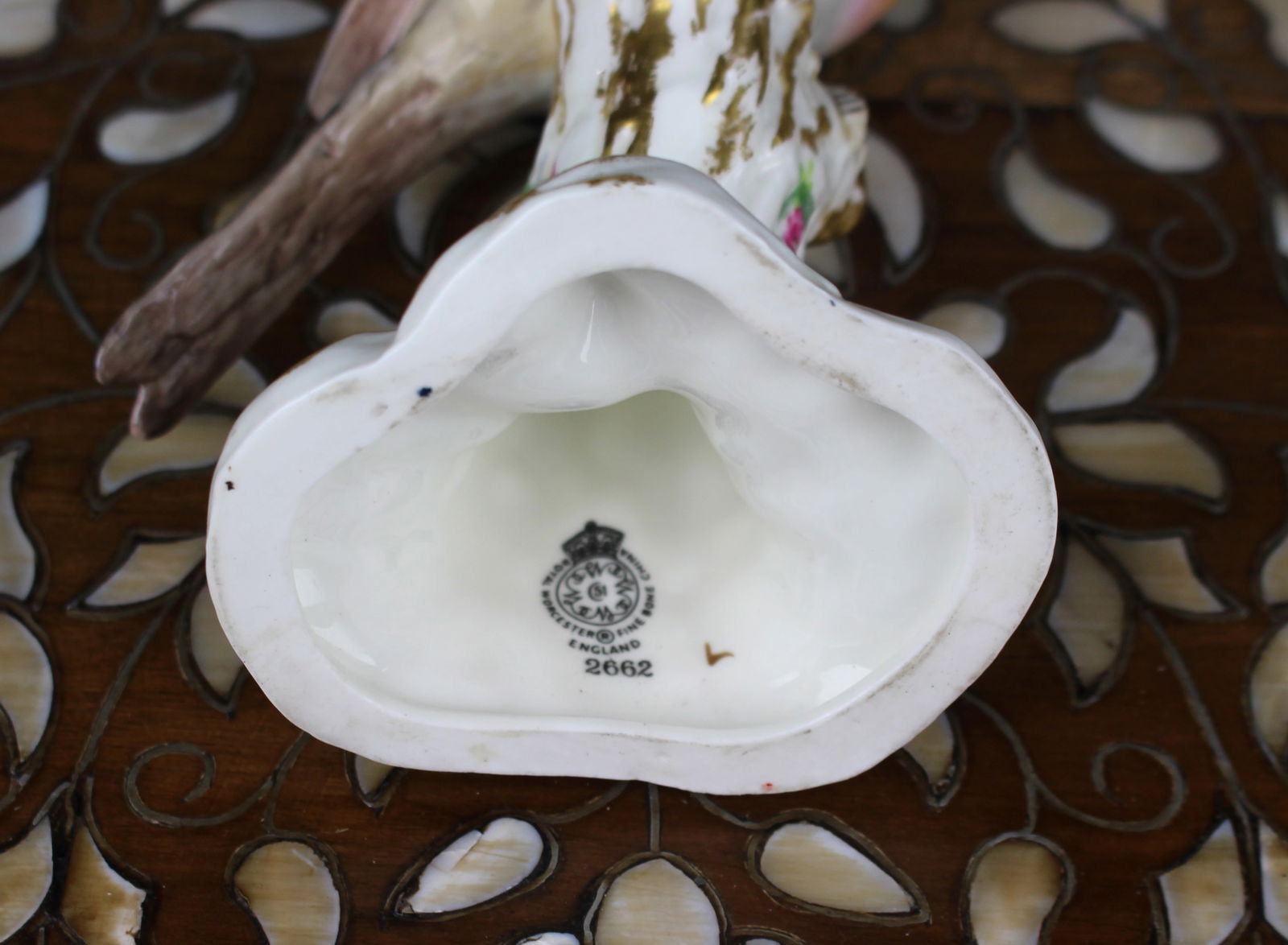 Royal Worcester Bullfinch 2662 Birds on Stumps - 5