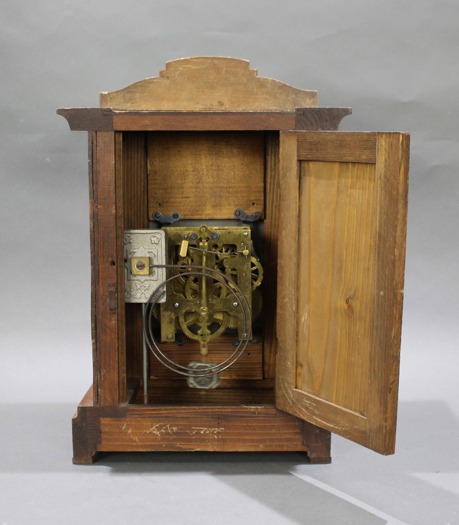 Early 20th c. German Oak Cased Mantle Clock by Badische Uhrenfabrik - 6