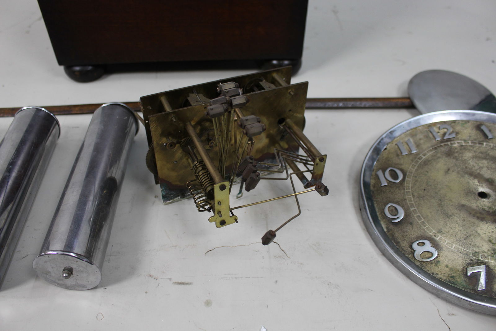 Art Deco Longcase Clock – For Restoration – Chrome Dial & Triple Weight Movement - 4