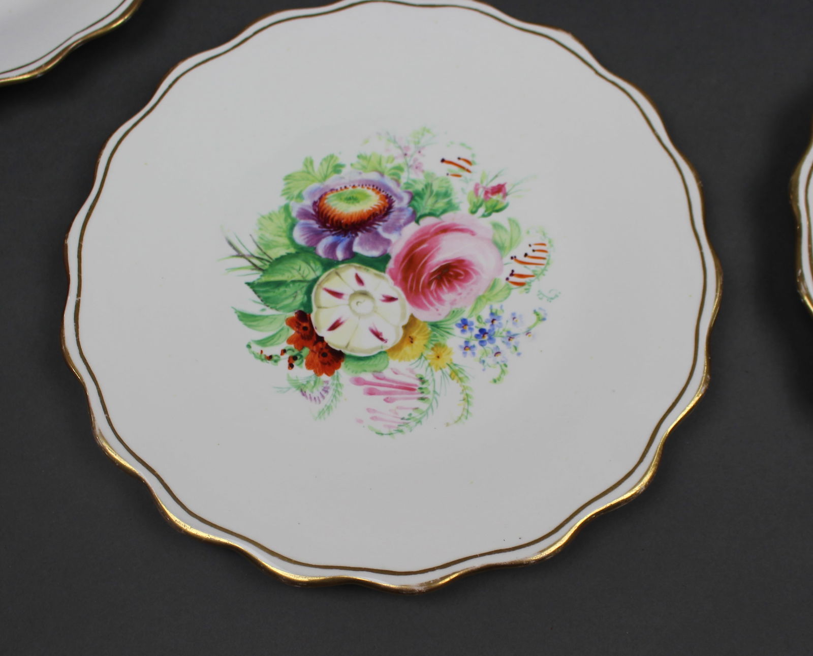 7 Piece Hand Decorated Floral Dessert Set - 3