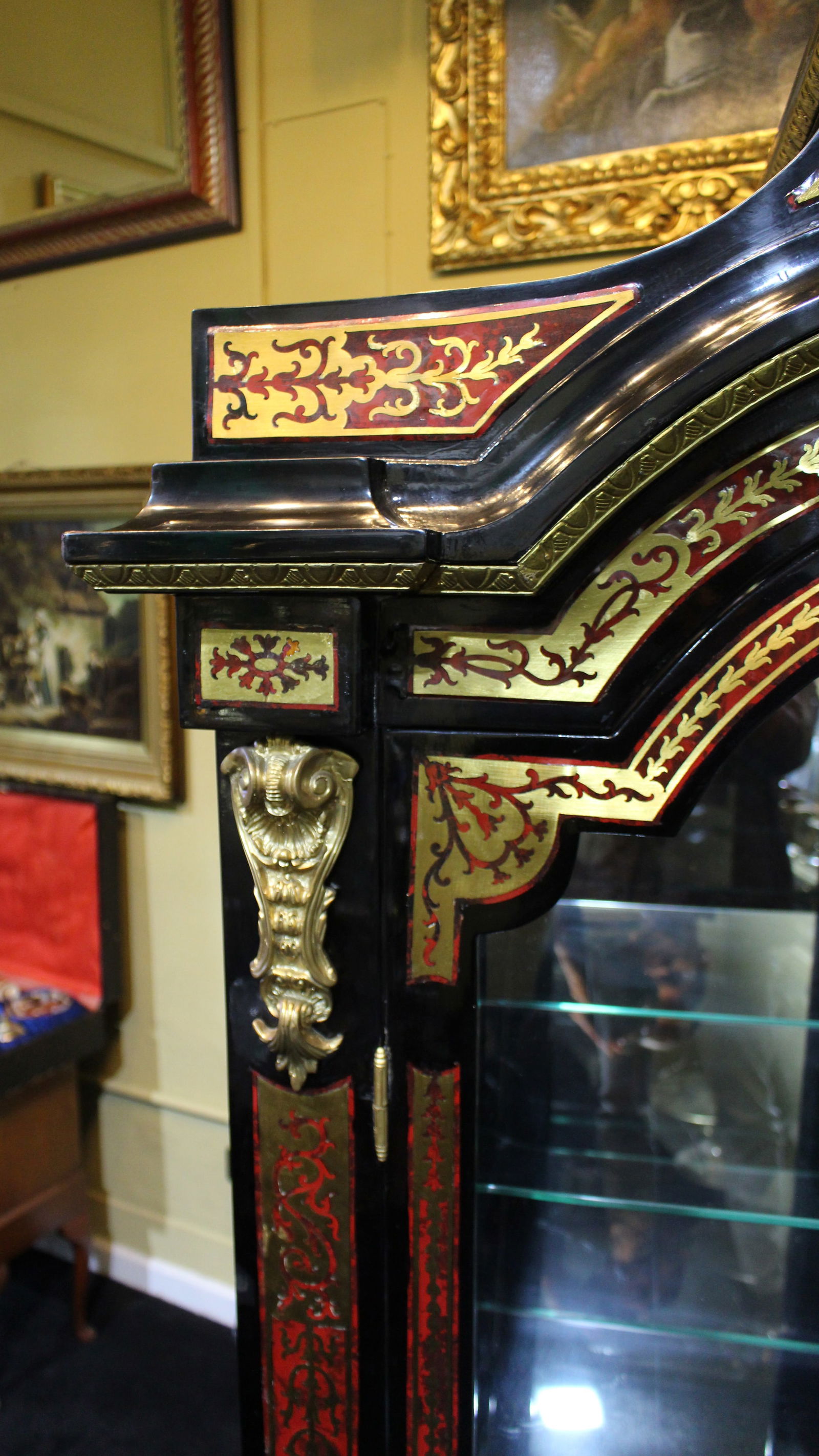 Impressive Boulle Style Glazed Display Cabinet Vitrine - 20