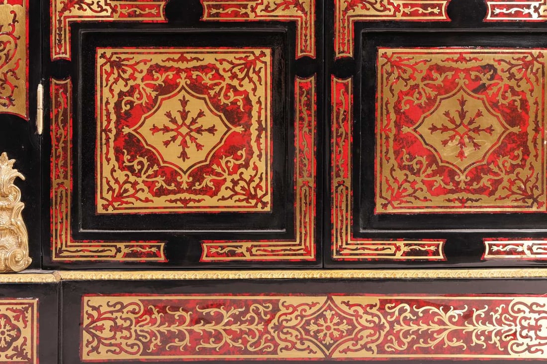 Impressive Boulle Style Glazed Display Cabinet Vitrine - 3