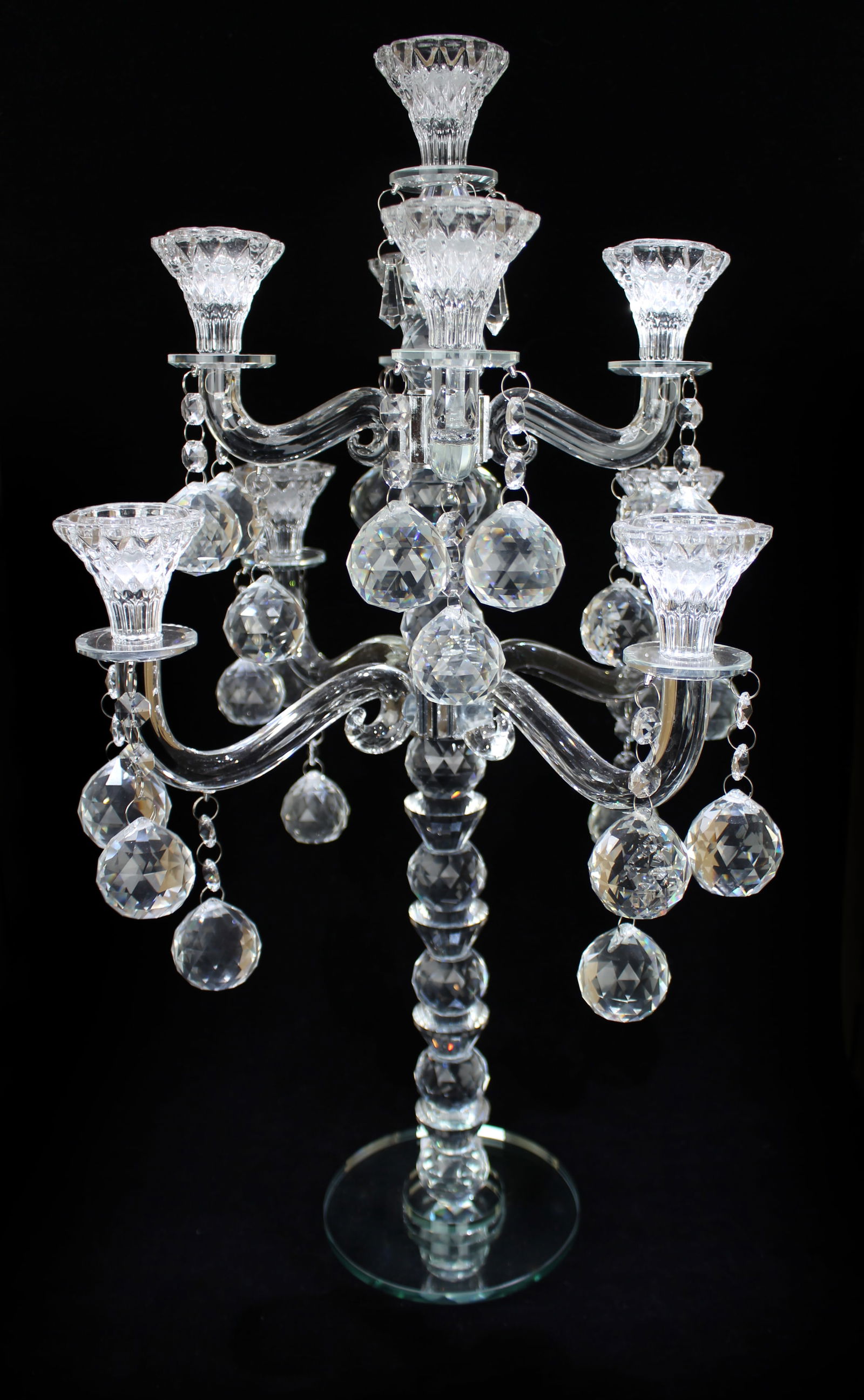 Stunning 9-Arm Crystal Candelabra - 2
