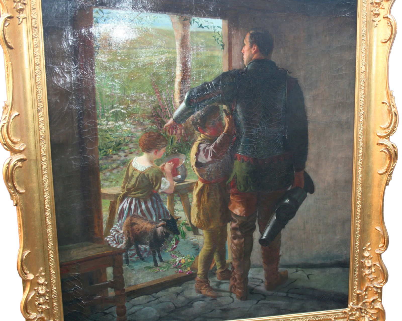 “A Call to Arms” – Monumental 19th Century English Pre-Raphaelite Oil Painting in  - 10