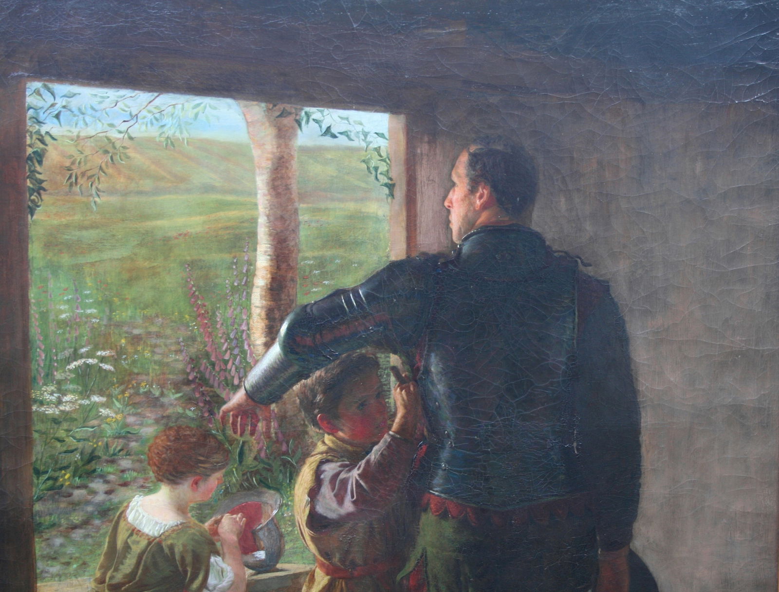 “A Call to Arms” – Monumental 19th Century English Pre-Raphaelite Oil Painting in : Title: “A Call to Arms” – Monumental 19th Century English Pre-Raphaelite Oil Painting in Gilt Frame Description: “A Call to Arms” – Monumental 19th Cent