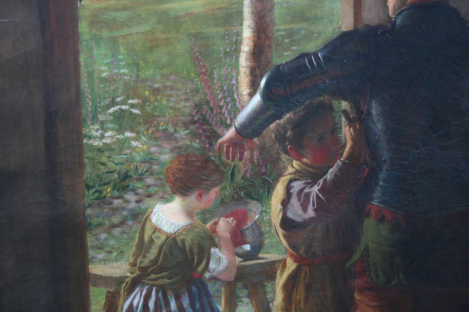 “A Call to Arms” – Monumental 19th Century English Pre-Raphaelite Oil Painting in  - 2