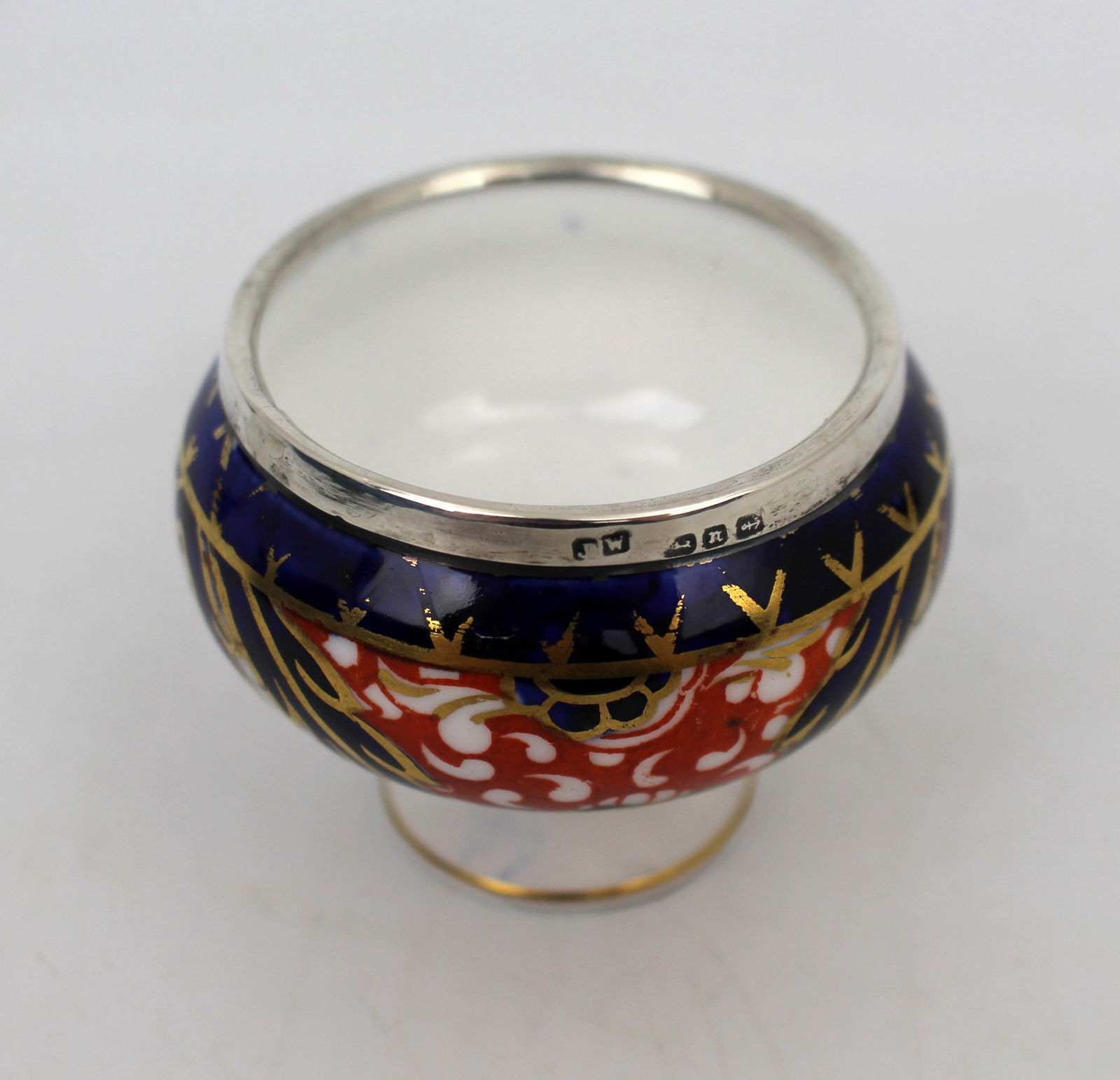 Royal Crown Derby Miniature Silver Topped Salt Vase c.1890 - 2