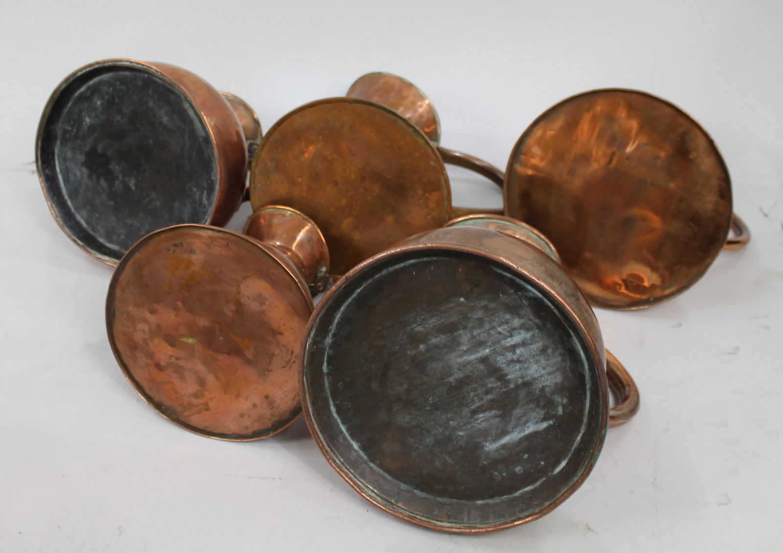Collection of 5 Antique Copper Haystack Jugs - 3