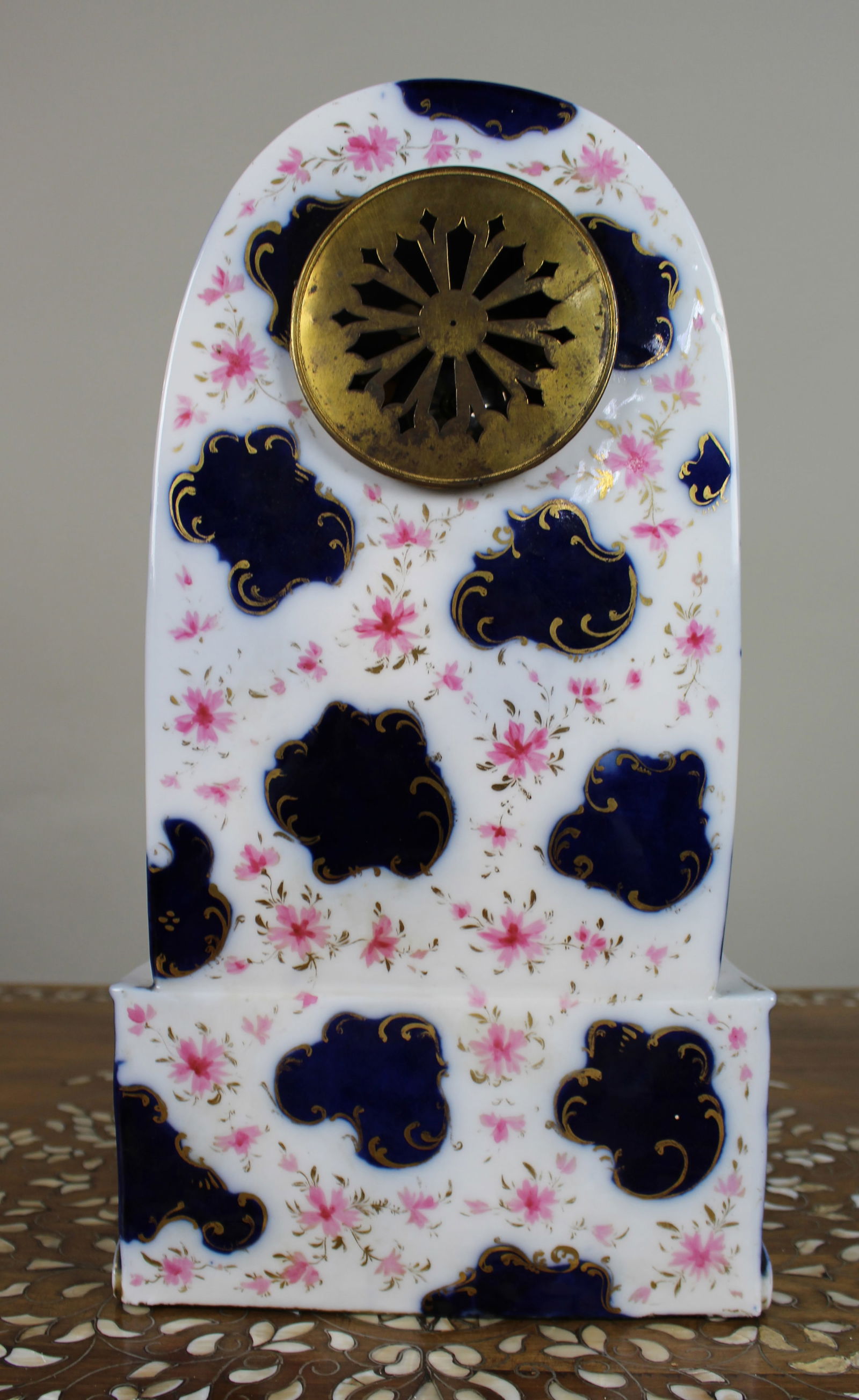 Mid-19th Century French Porcelain Rococo Revival Mantel Clock - 6