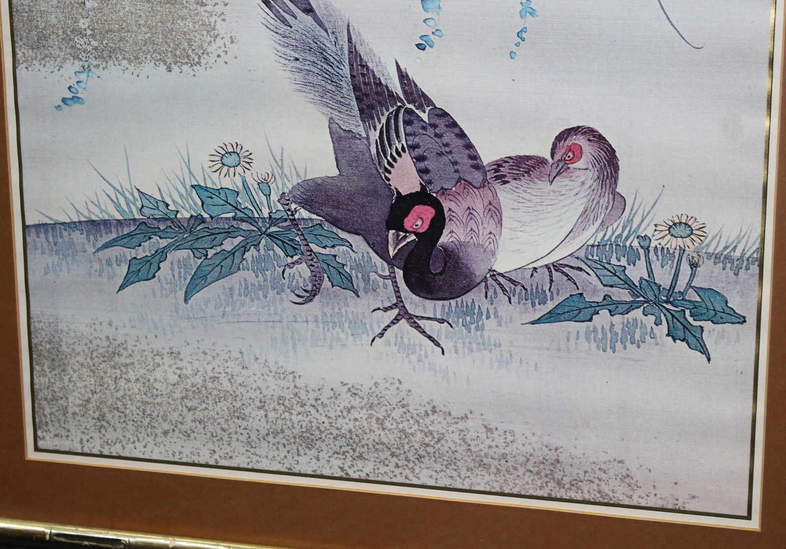 Print of Oriental Style Game Birds Set in Frame - 4