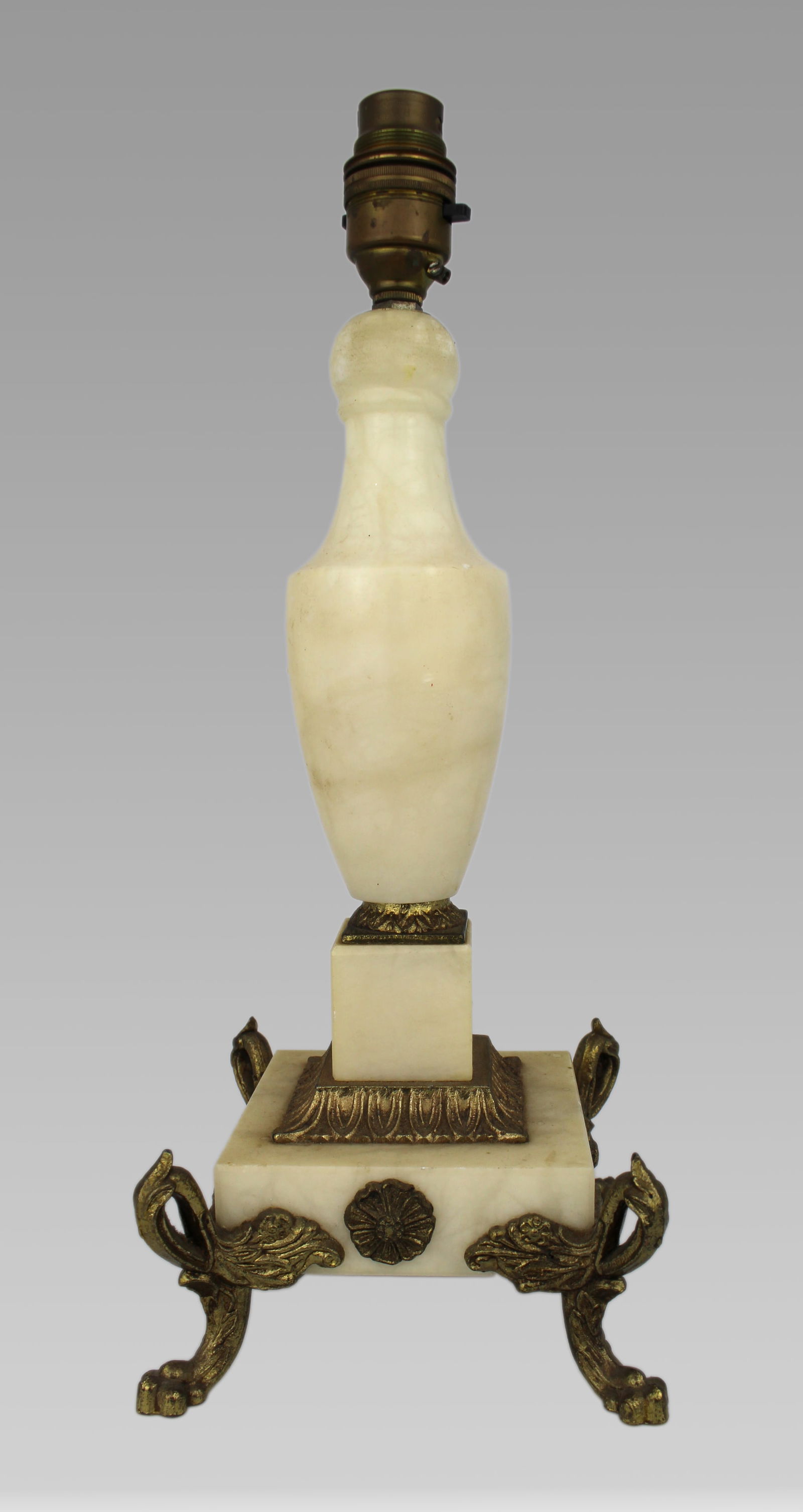 Vintage Alabaster and Metal Mounted Table Lamp - 5